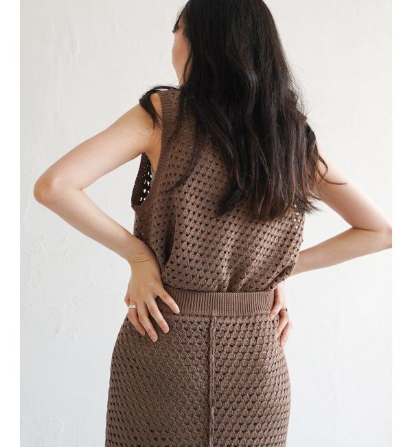 VENCE share style「クロシェニットノースリトップス」|ニット・セーター|