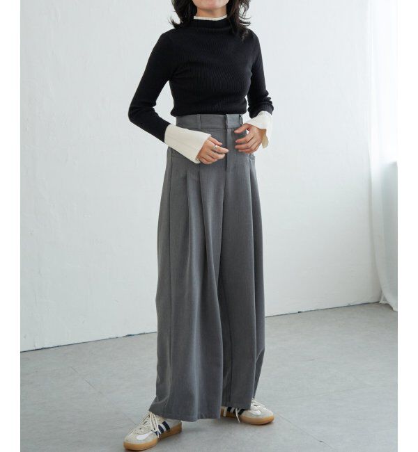 VENCE share style「配色スリット袖ハイネックニット」|タンクトップ|