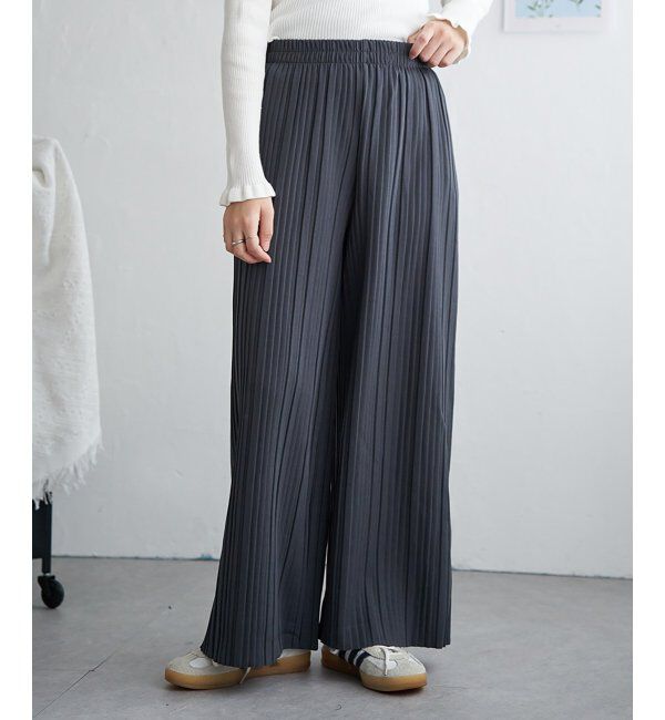 VENCE share style「カットツイルボックスプリーツパンツ」|デニム|