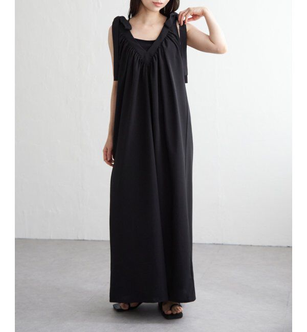 VENCE share style「クレープ肩リボンワンピース」|ワンピース|