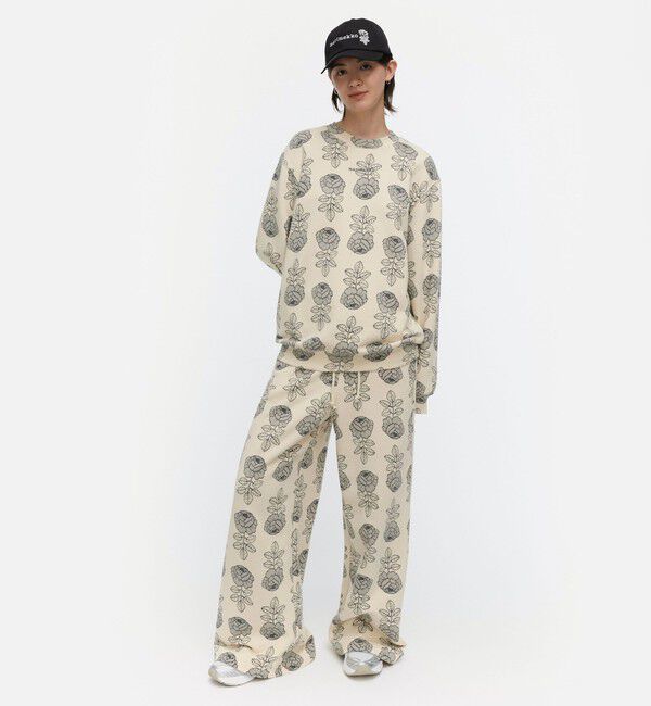 Marimekko「Loisto Vihkiruusu スウェット」|シャツ・ブラウス|ベージュ&times;グレー
