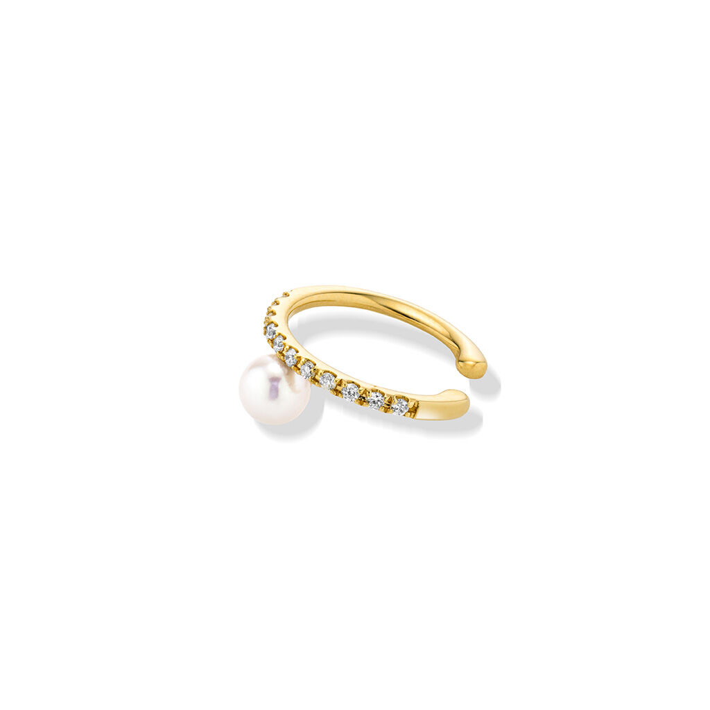 STAR JEWELRY「DIAMOND & BABY AKOYA EAR CUFF」|イヤーカフ|