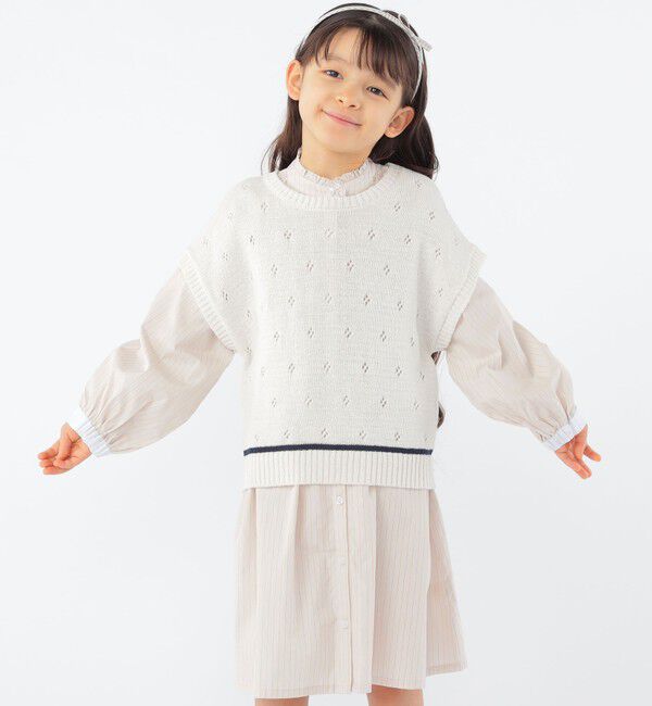 SHIPS KIDS「SHIPS KIDS:100～125cm / サマーニット ベスト」|ベスト・ジレ|