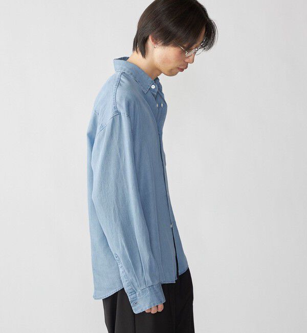 SHIPS「City Ambient Products: レギュラー ドレープ デニム ロング スリーブ シャツ」|シャツ・ブラウス|