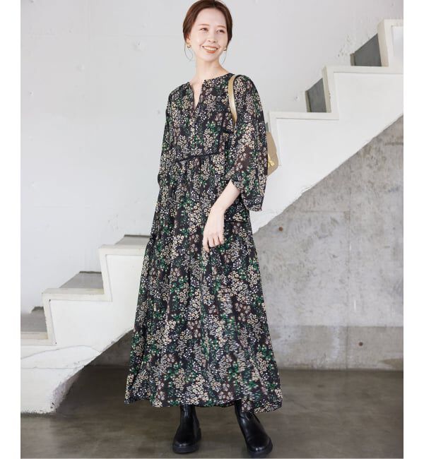 SLOBE IENA「《WEB限定/追加2》FLOWER PRINT ワンピース」|ワンピース|
