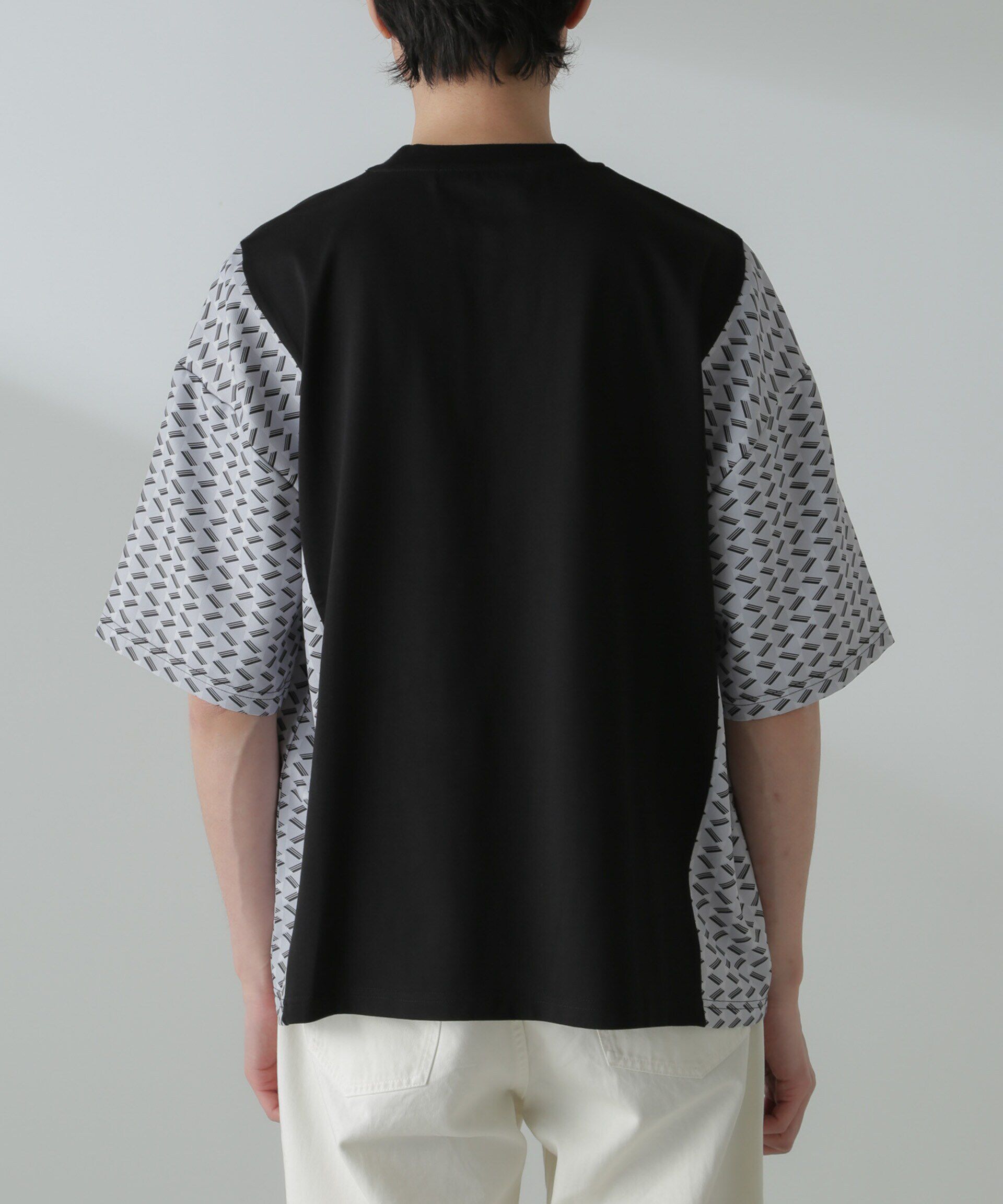 nano･universe「切り替えパターンTシャツ 半袖(セットアップ可）」|Tシャツ・カットソー|