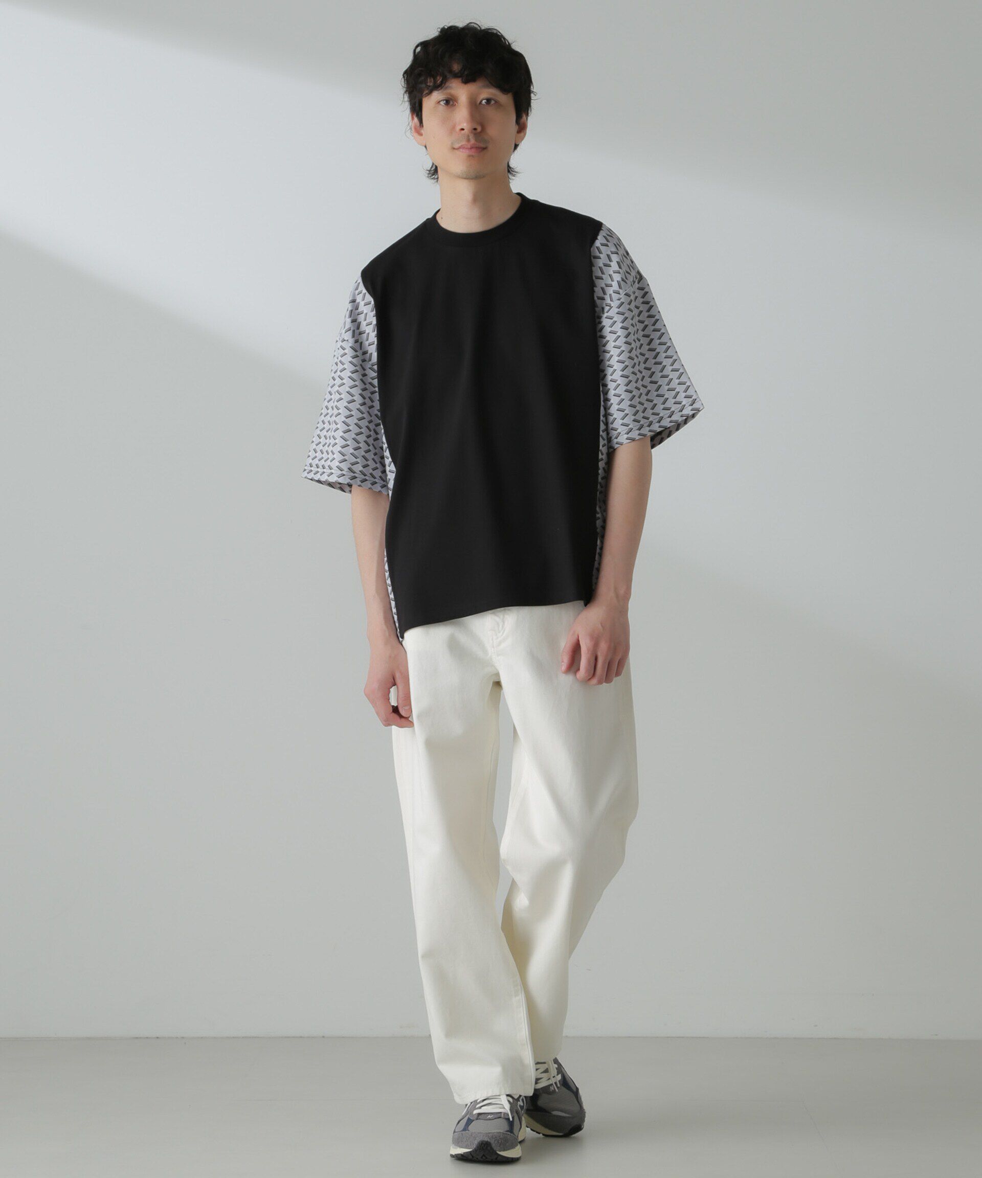 nano･universe「切り替えパターンTシャツ 半袖(セットアップ可）」|Tシャツ・カットソー|