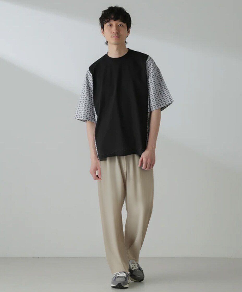 nano･universe「切り替えパターンTシャツ 半袖(セットアップ可）」|Tシャツ・カットソー|