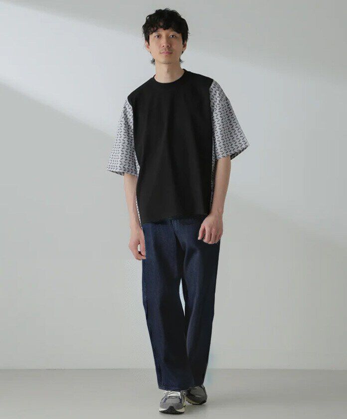 nano･universe「切り替えパターンTシャツ 半袖(セットアップ可）」|Tシャツ・カットソー|