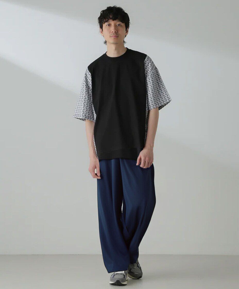 nano･universe「切り替えパターンTシャツ 半袖(セットアップ可）」|Tシャツ・カットソー|