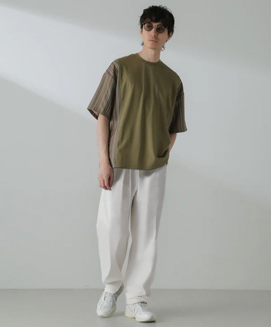 nano･universe「切り替えパターンTシャツ 半袖(セットアップ可）」|Tシャツ・カットソー|