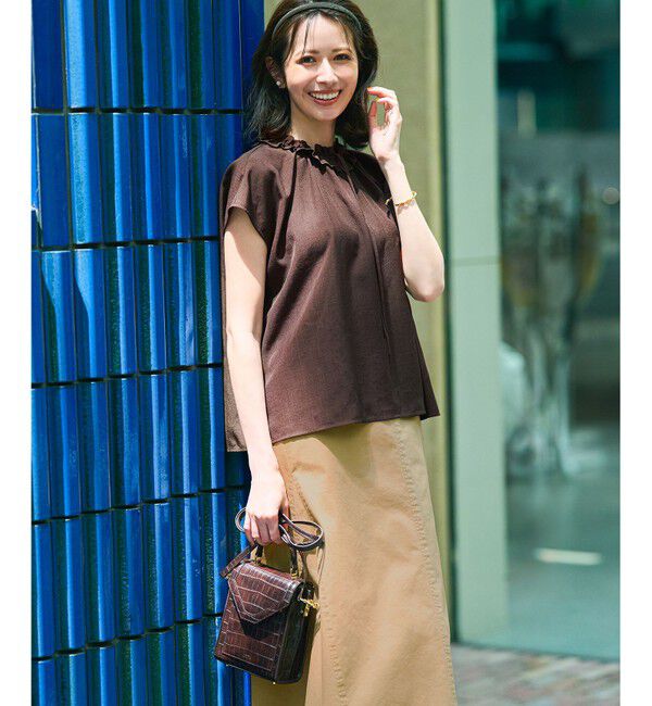 23区「【WEB&一部店舗限定】ライトタンブラー ギャザー フリル ブラウス」|シャツ・ブラウス|