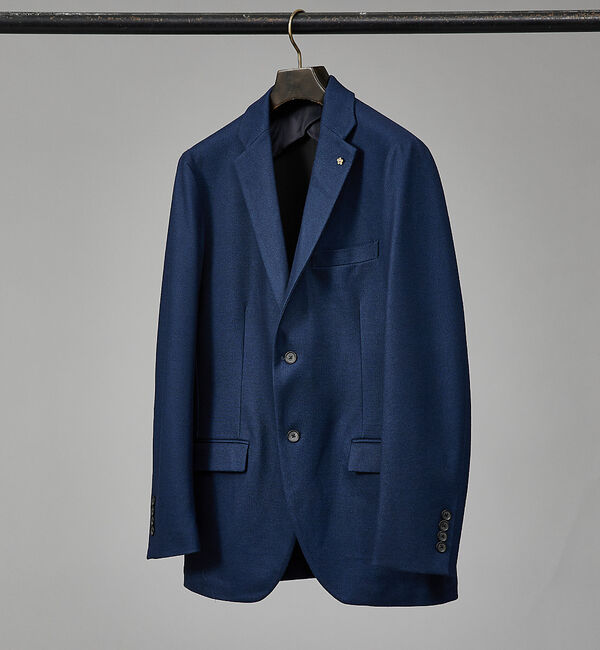 ABAHOUSE「【セットアップ対応/FLEX JACKET】T/R ポンチ ニードルパンチ ジャ」|テーラードジャケット|ネイビー