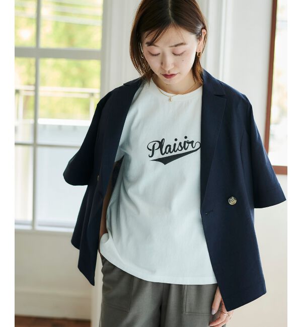  「《手洗い可能》Plaisir発泡プリントロゴTシャツ」|Tシャツ・カットソー|