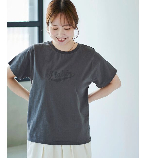  「《手洗い可能》Plaisir発泡プリントロゴTシャツ」|Tシャツ・カットソー|