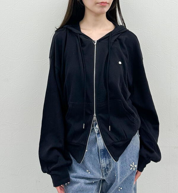 archives「シアー裏毛ルーズパーカー」|パーカー|BLACK