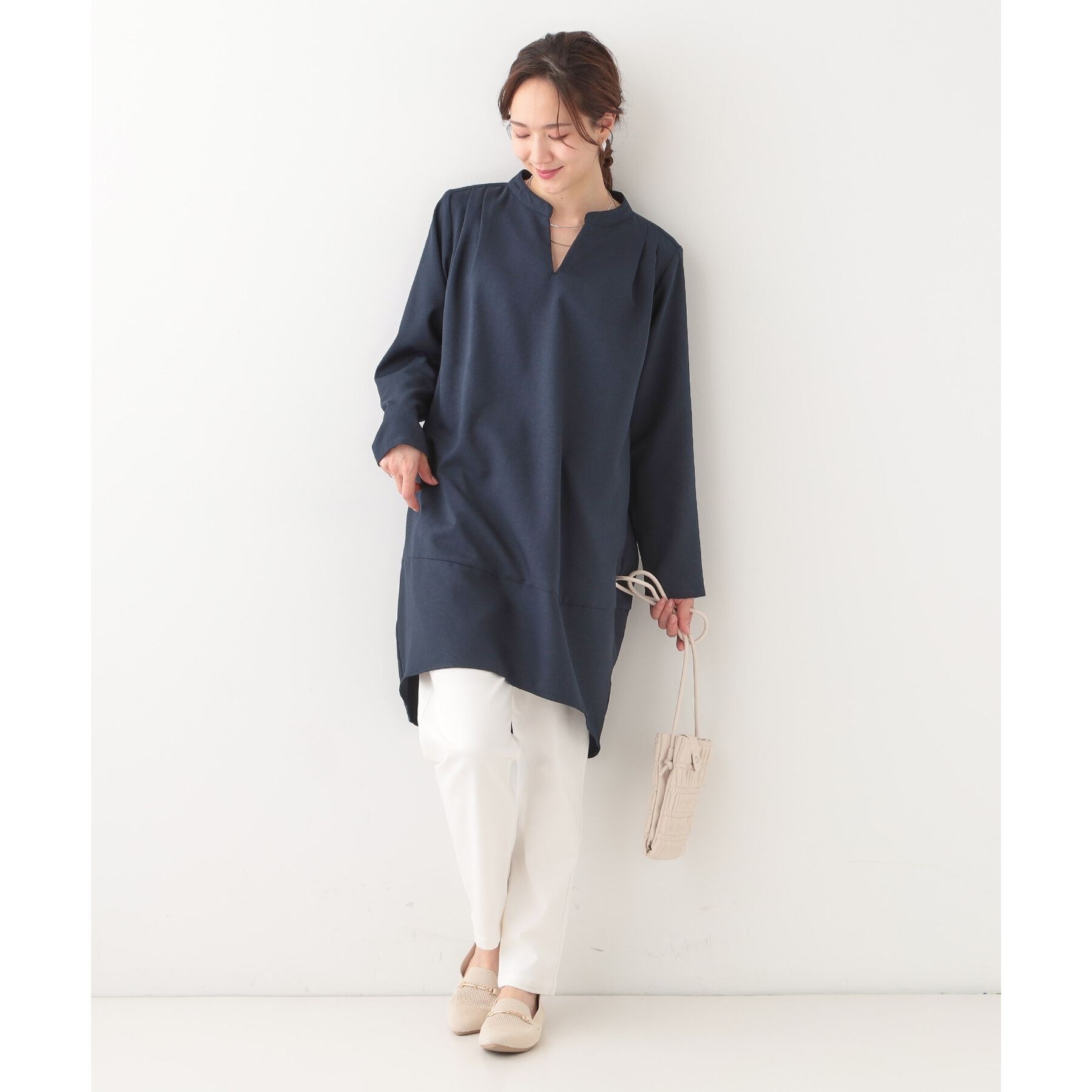 SHOO･LA･RUE「【洗える/SS-3L/美脚シルエット】アクティブ派のデニム イージーテーパードパンツ」|その他|
