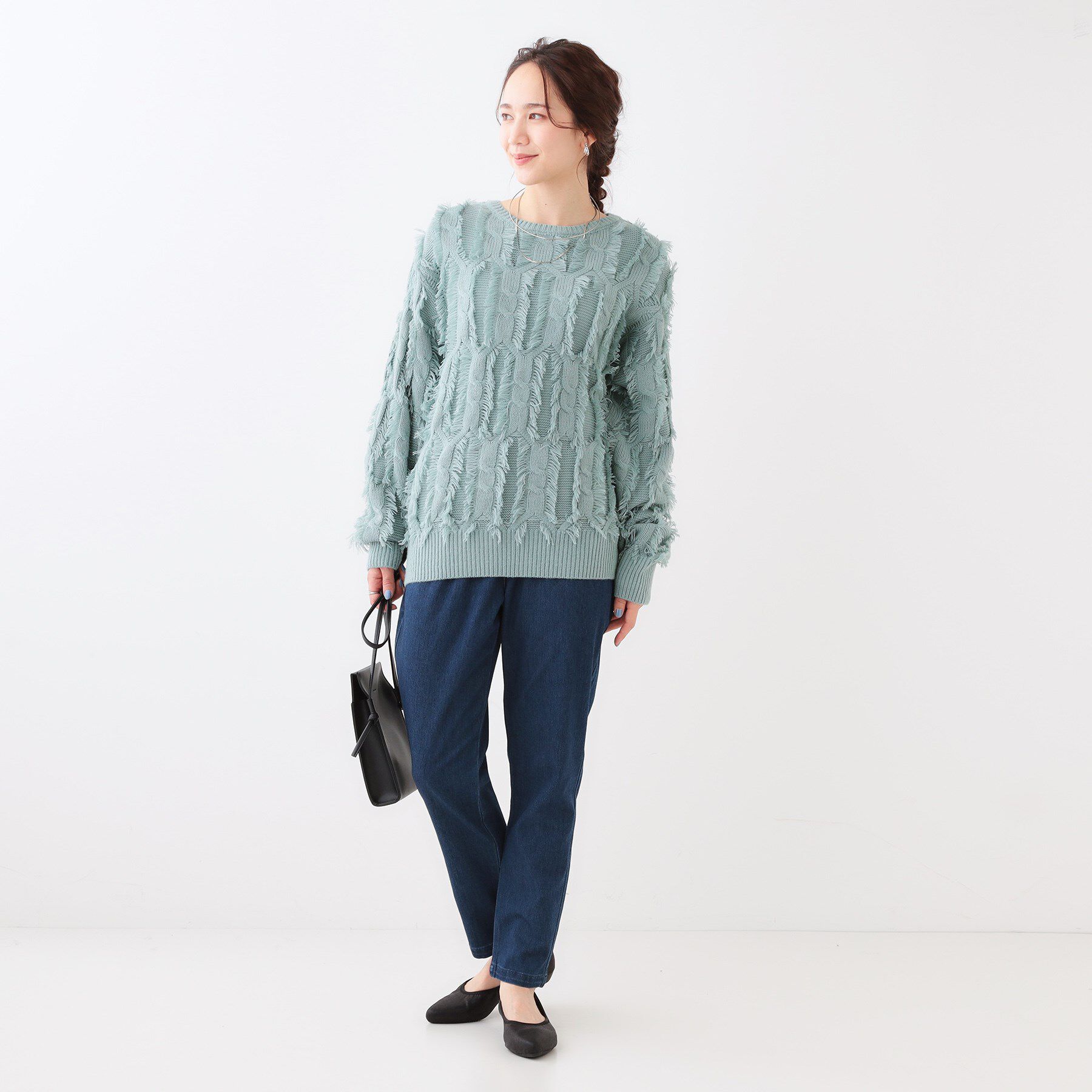 SHOO･LA･RUE「【洗える/SS-3L/美脚シルエット】アクティブ派のデニム イージーテーパードパンツ」|その他|