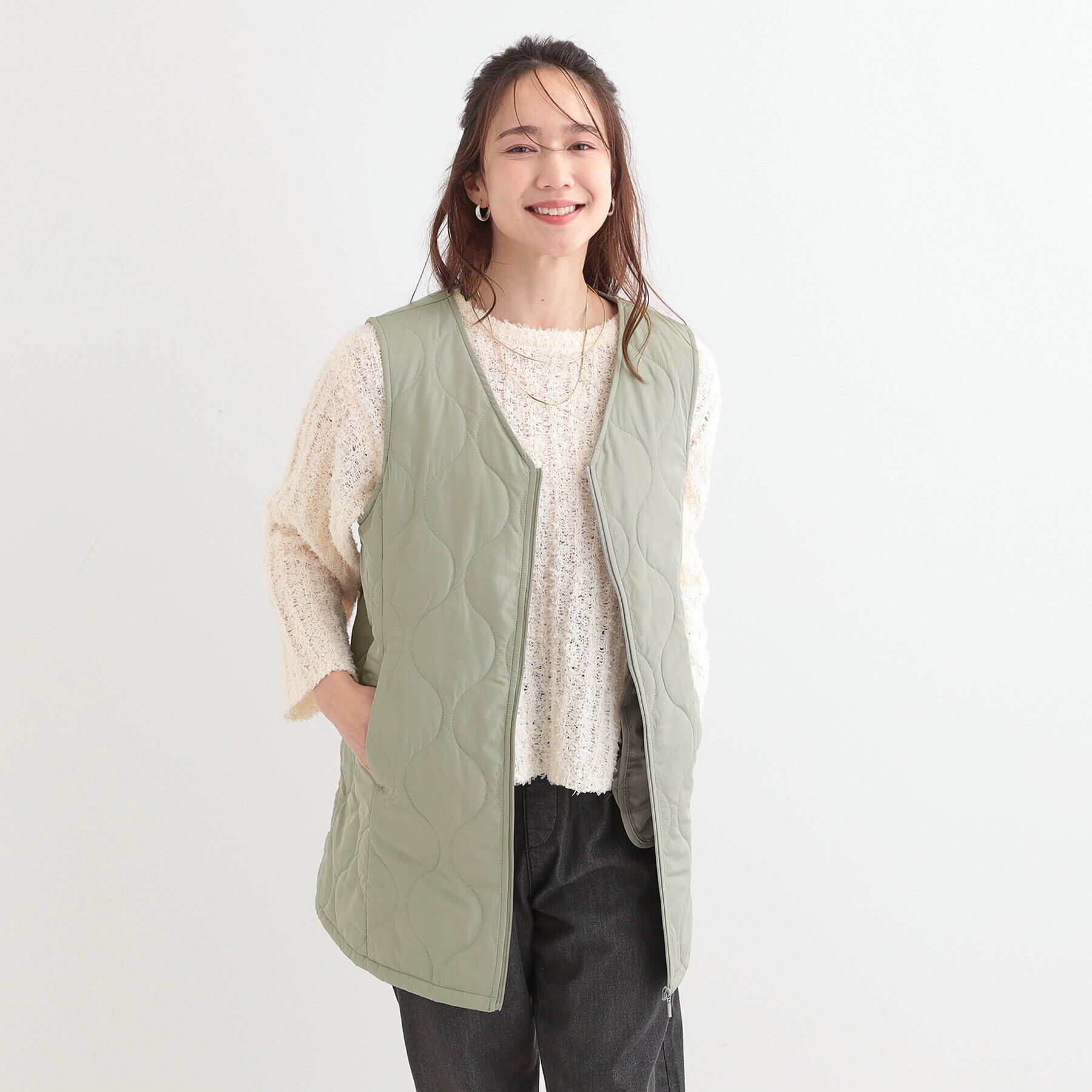 SHOO･LA･RUE「【撥水/防花粉/S-LL】ライナー付き ミリタリーフーデッドコート」|その他|