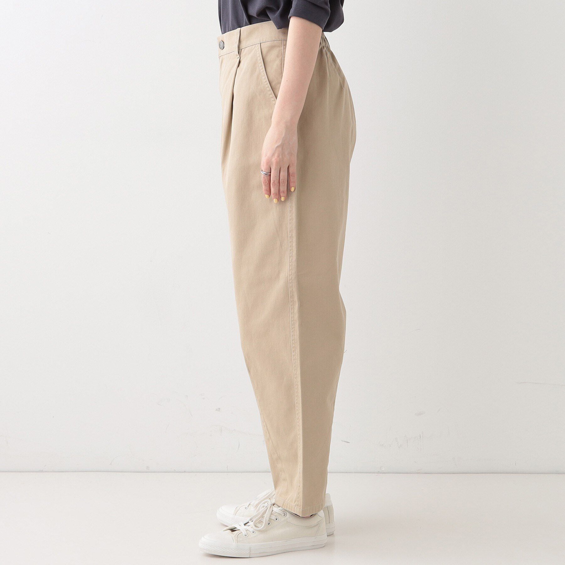 SHOO･LA･RUE「【洗える/S-LL】脚のラインを拾いにくい 綿ツイルカーブパンツ」|その他|