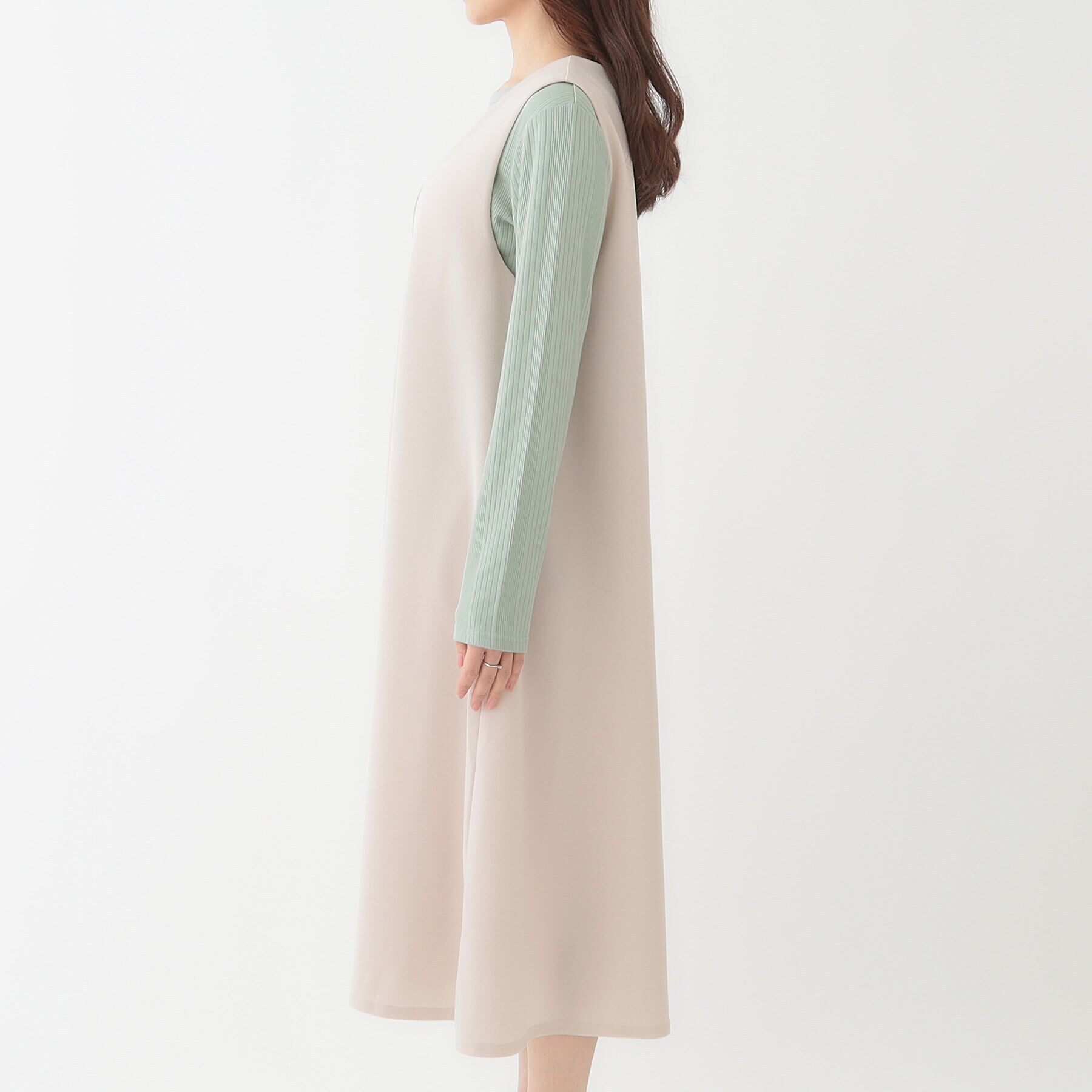 SHOO･LA･RUE「【洗える】フレアラインが美しい サラっと着られる Vネックジャンドレ」|ワンピース|