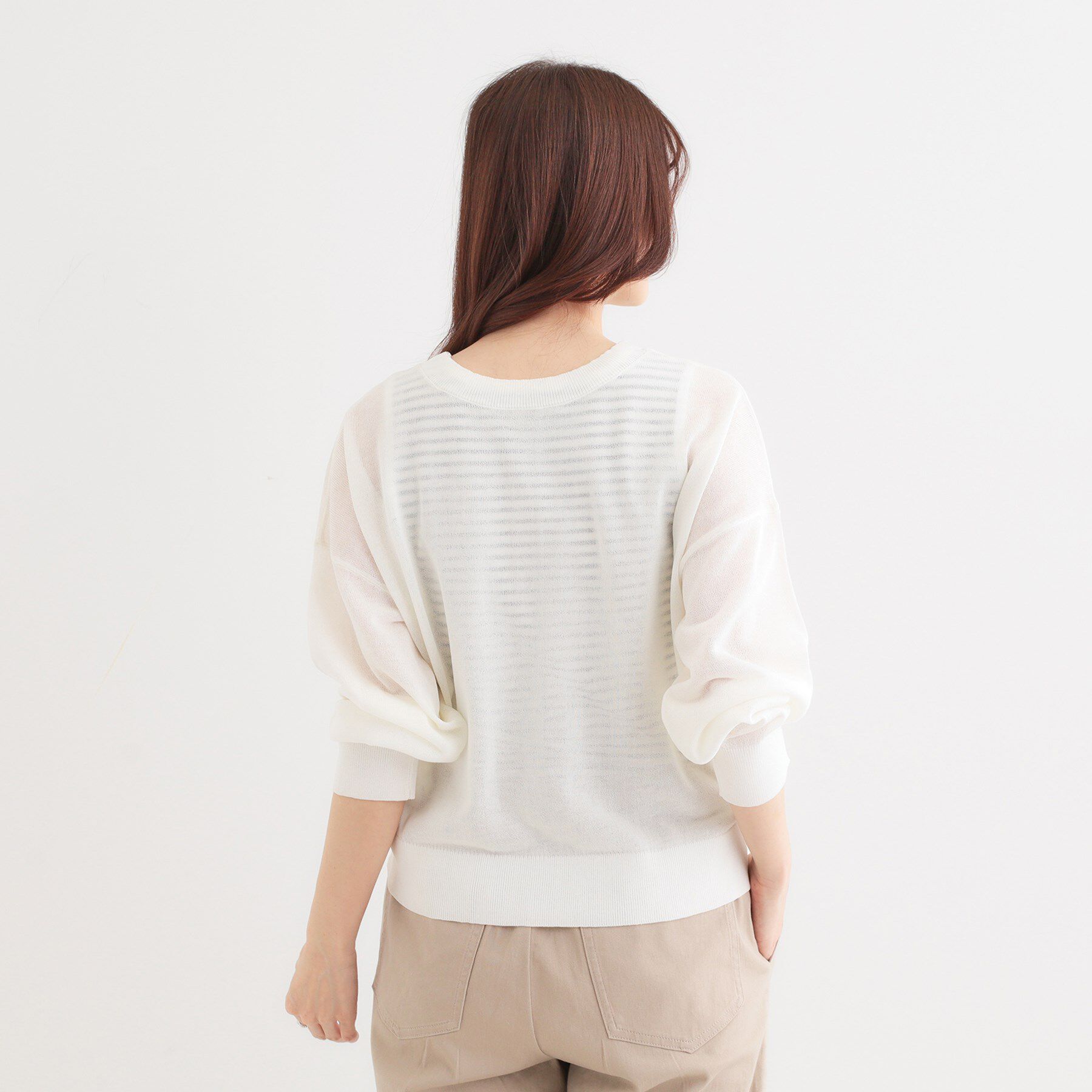 SHOO･LA･RUE「【洗える/前後2WAY】 着こなしいろいろ 上品なシアーカーディガン」|カーディガン|