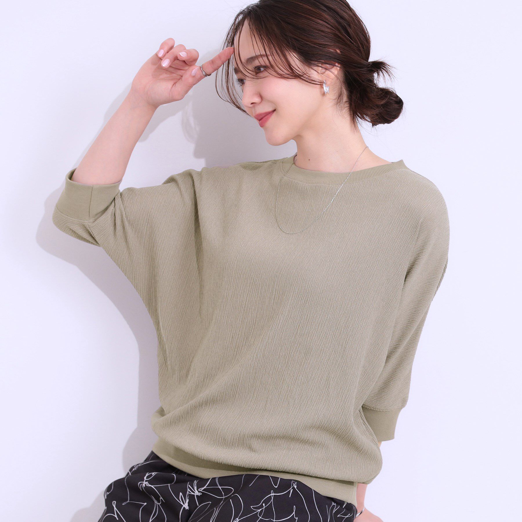 SHOO･LA･RUE「ゆるシルエットが心地よい リブドルマントップス」|Tシャツ・カットソー|モカブラウン(042