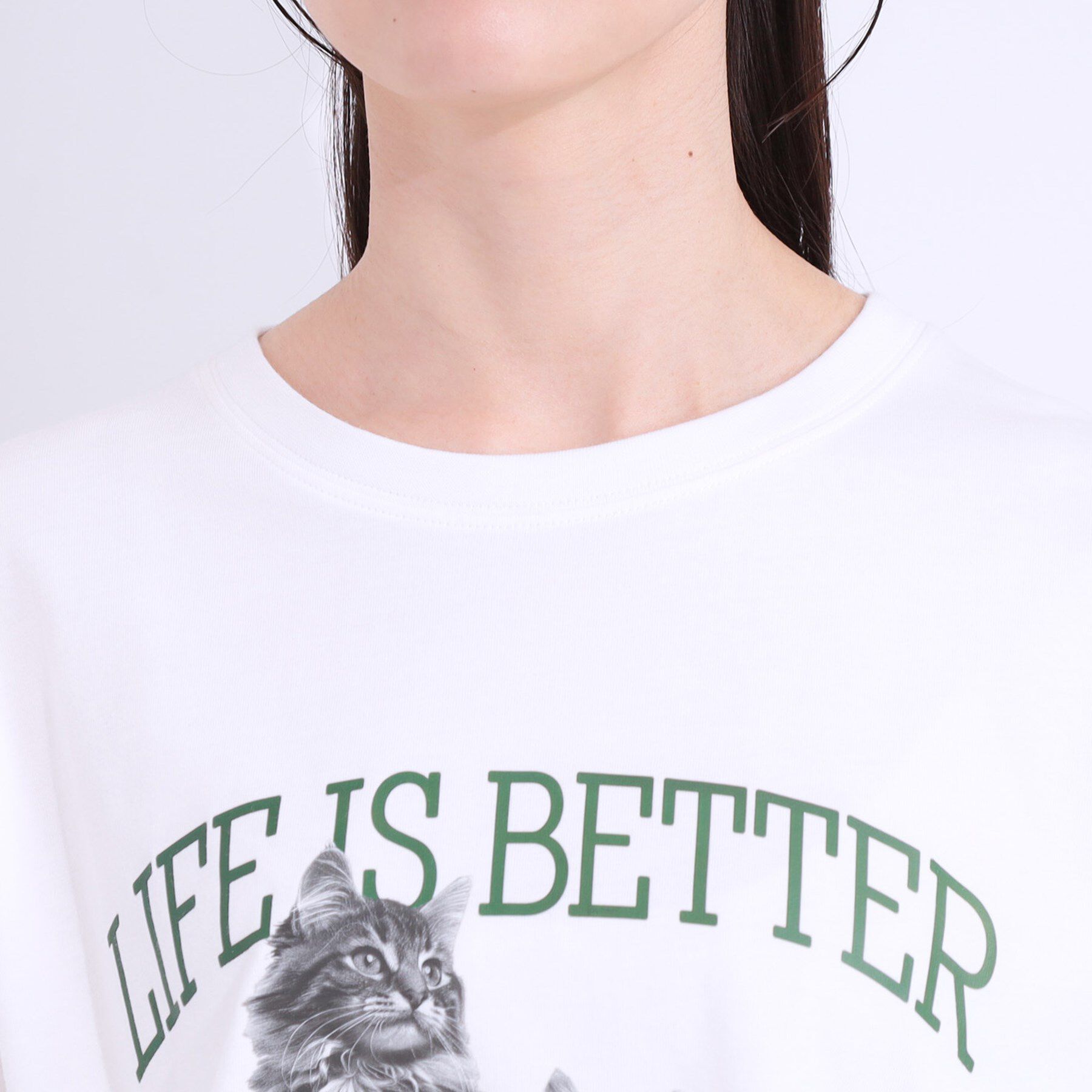 SHOO･LA･RUE「【洗える/S-LL】選べる3柄 ベーシックプリントTシャツ」|Tシャツ・カットソー|