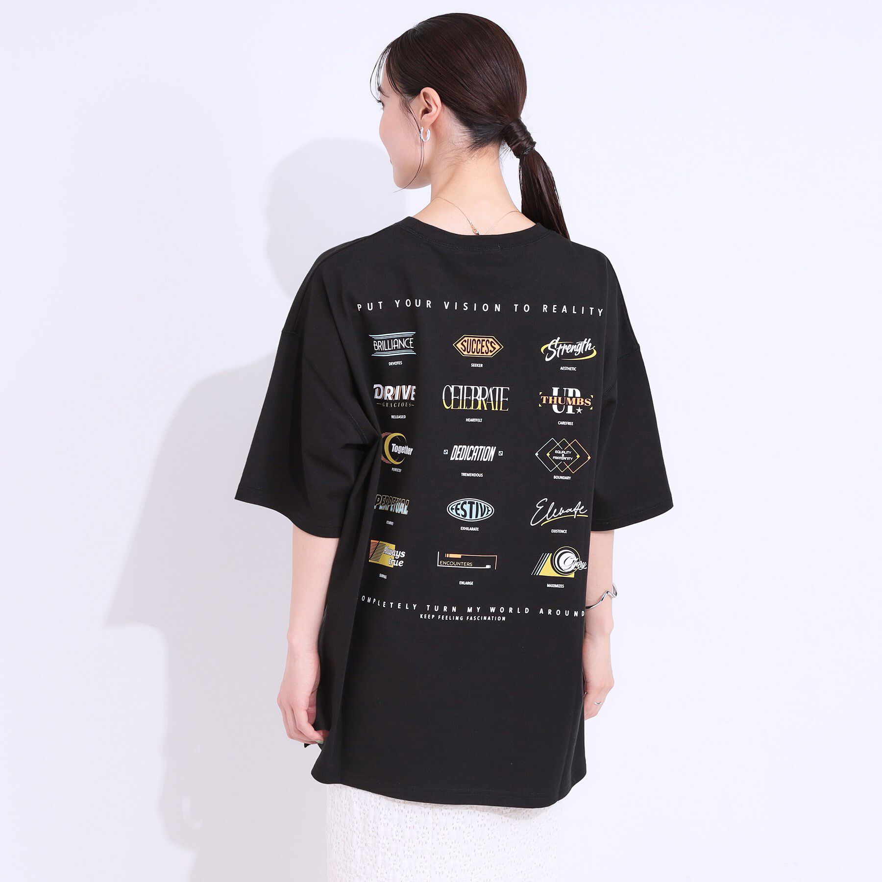 SHOO･LA･RUE「【洗える】ゆるシルエットが抜け感を演出 プリントBIG Tシャツ」|Tシャツ・カットソー|