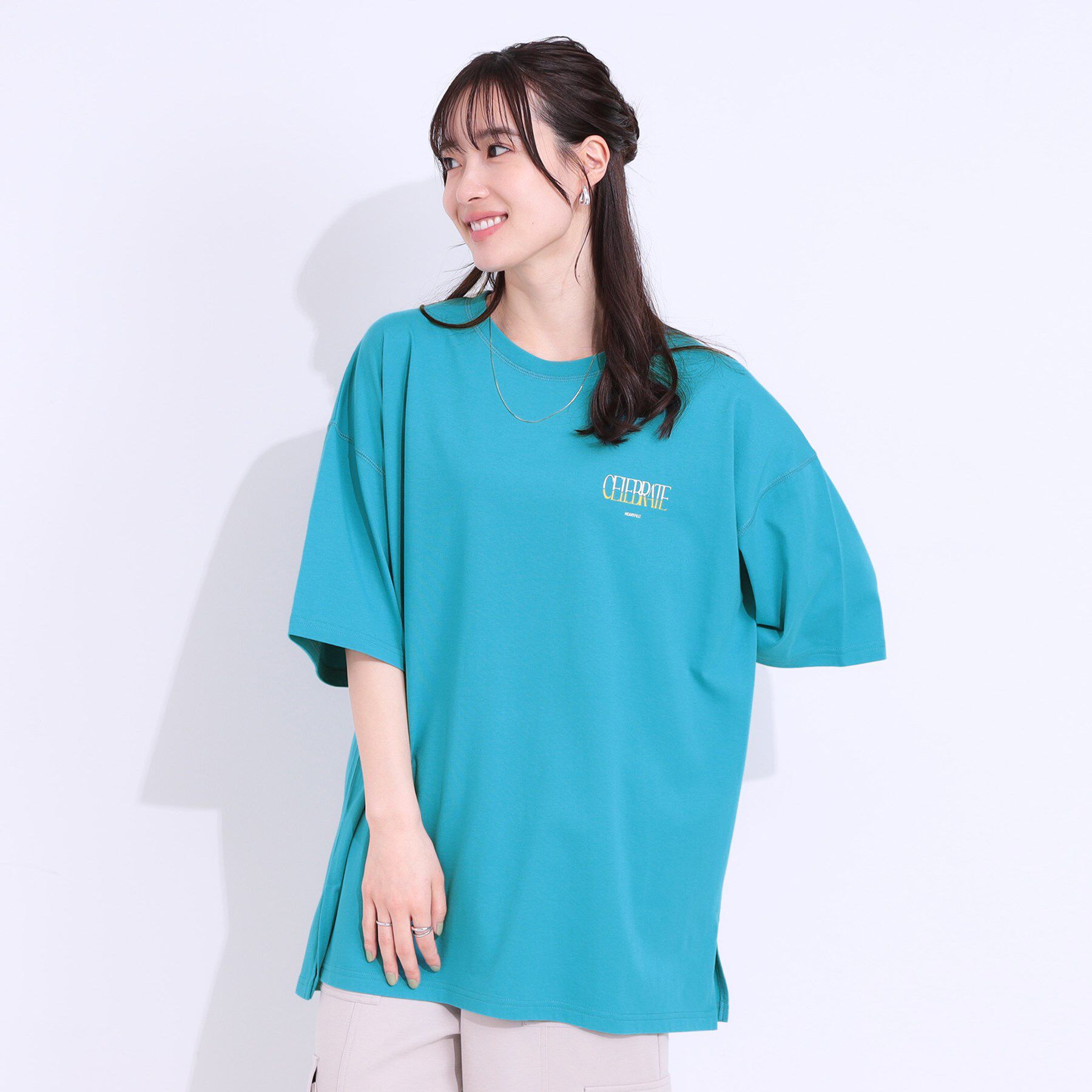 SHOO･LA･RUE「【洗える】ゆるシルエットが抜け感を演出 プリントBIG Tシャツ」|Tシャツ・カットソー|