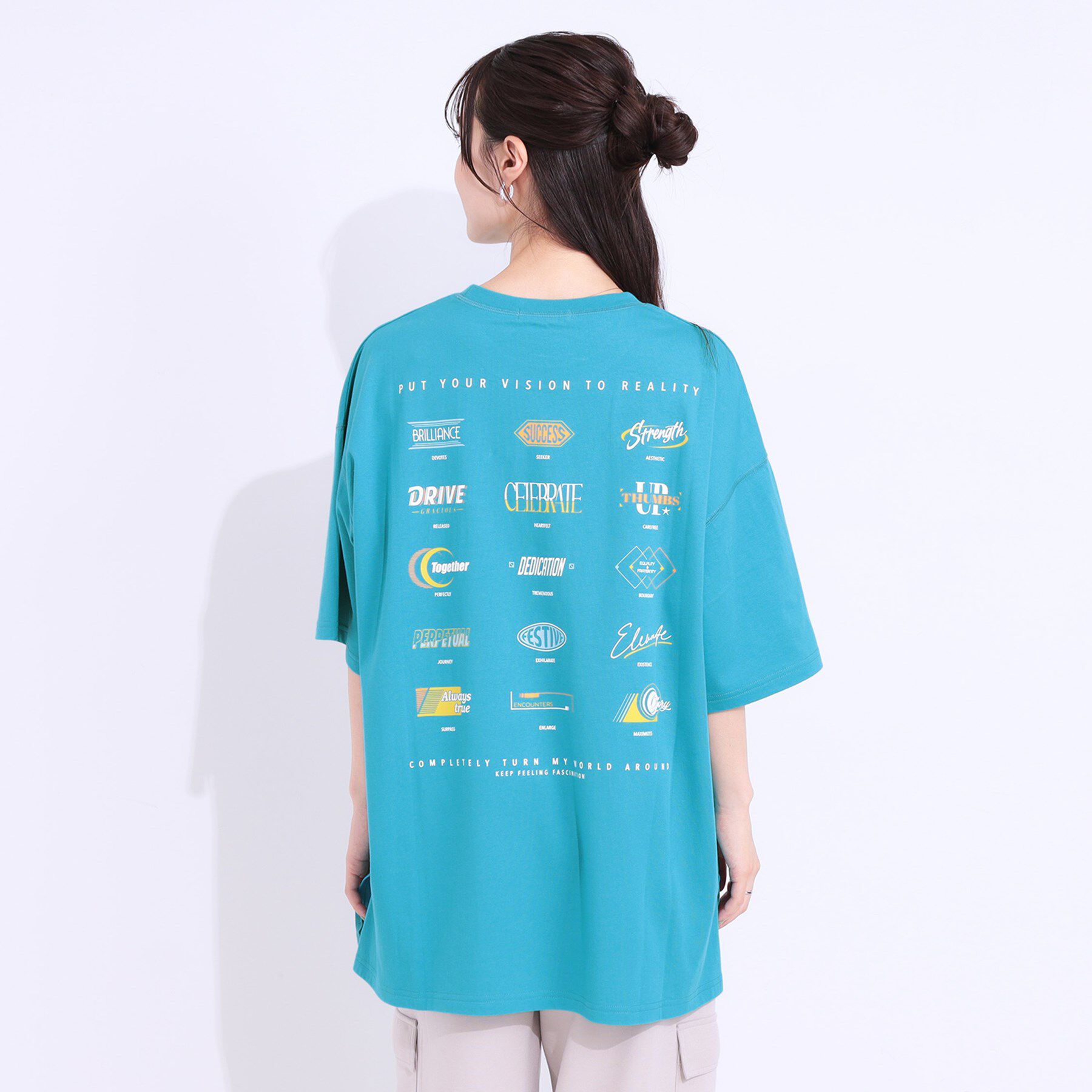 SHOO･LA･RUE「【洗える】ゆるシルエットが抜け感を演出 プリントBIG Tシャツ」|Tシャツ・カットソー|