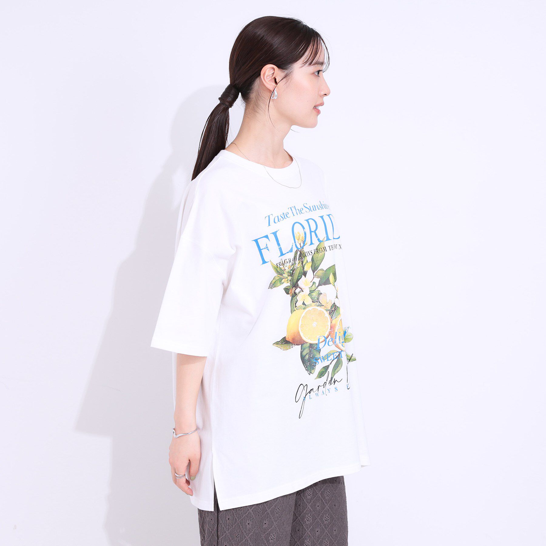 SHOO･LA･RUE「【洗える】ゆるシルエットが抜け感を演出 プリントBIG Tシャツ」|Tシャツ・カットソー|