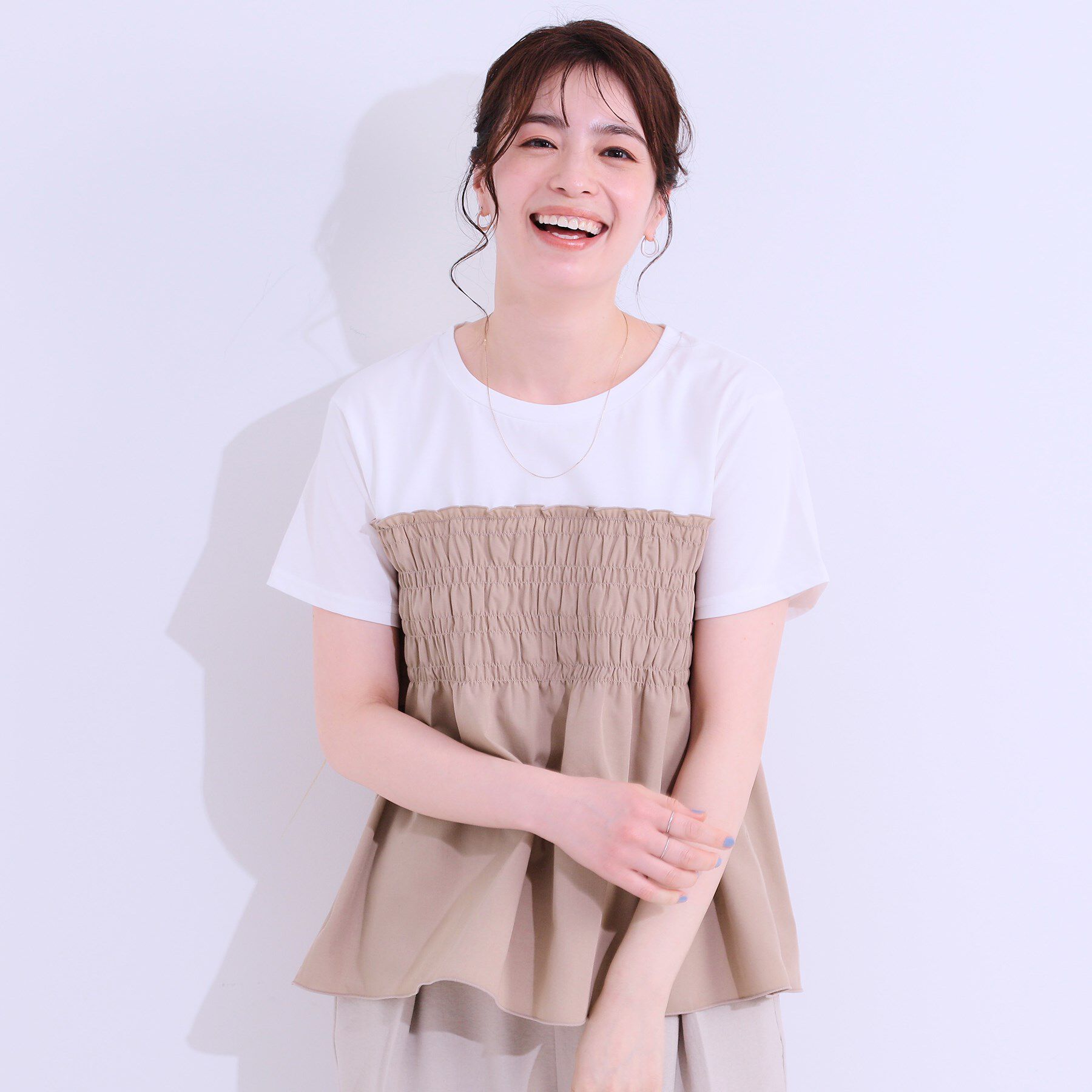 SHOO･LA･RUE「【洗える/S-LL】大人に似合う ビスチェ風ドッキングトップス」|Tシャツ・カットソー|