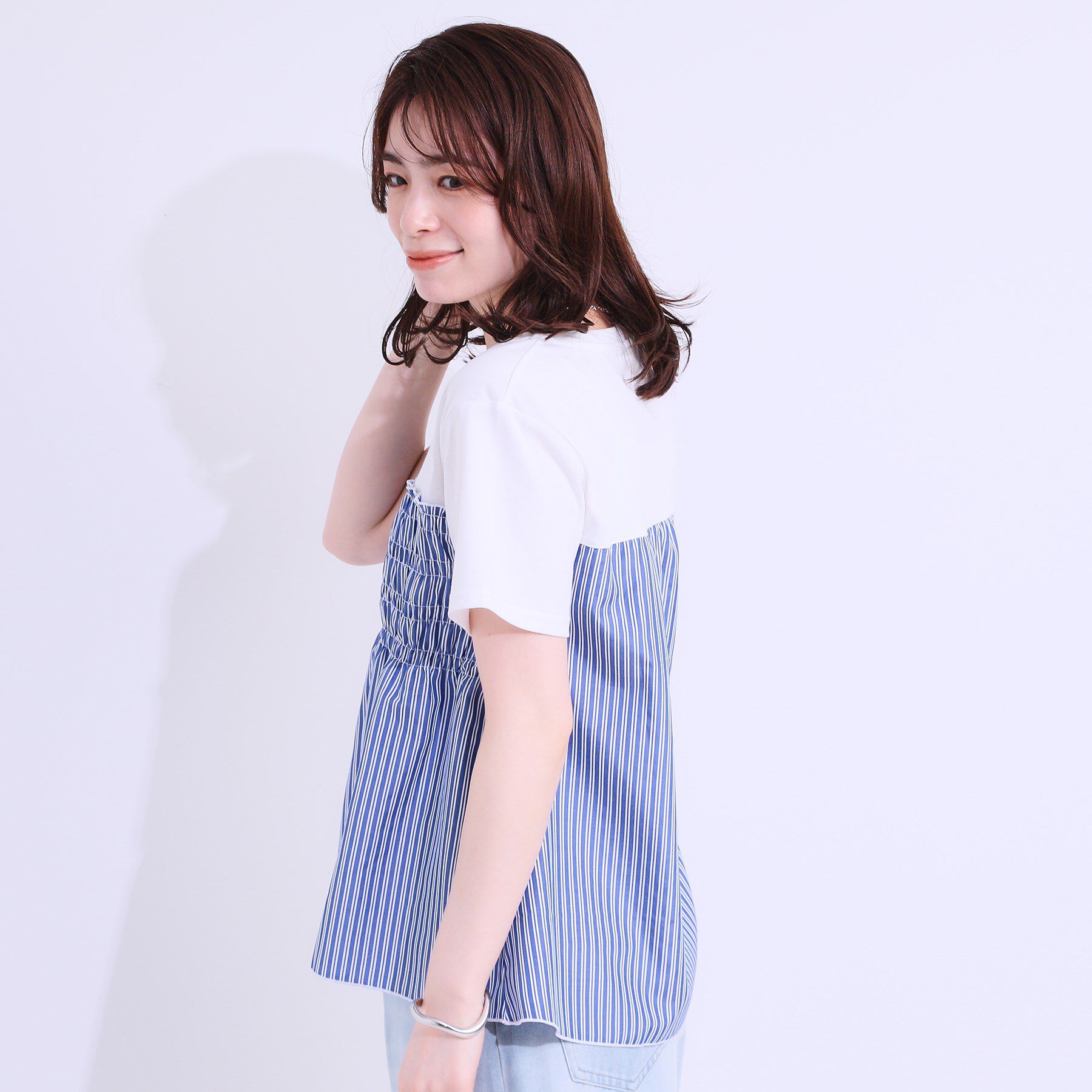 SHOO･LA･RUE「【洗える/S-LL】大人に似合う ビスチェ風ドッキングトップス」|Tシャツ・カットソー|