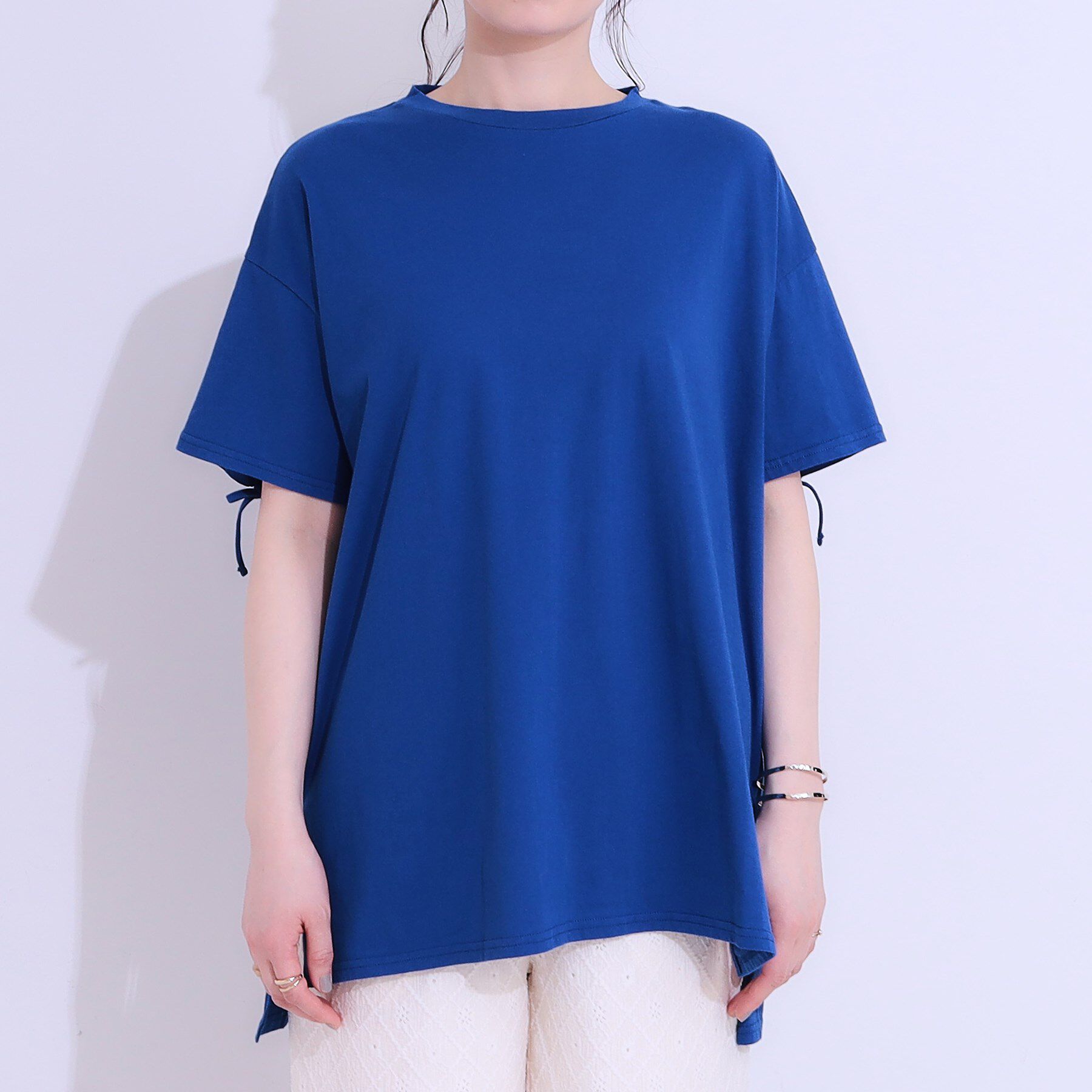 SHOO･LA･RUE「ヒップが隠せる バックシャーリング チュニックTシャツ」|チュニック|