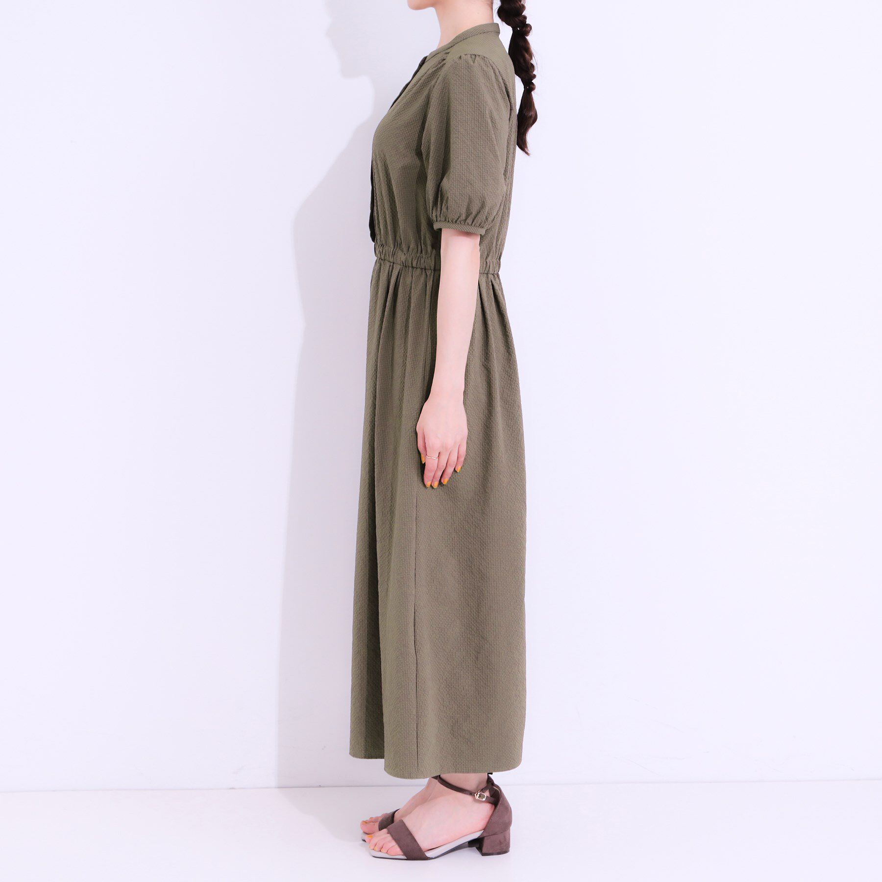 SHOO･LA･RUE「【洗える/S-LL/ひんやり/UV】女性らしさ漂う サッカーワンピース」|ワンピース|