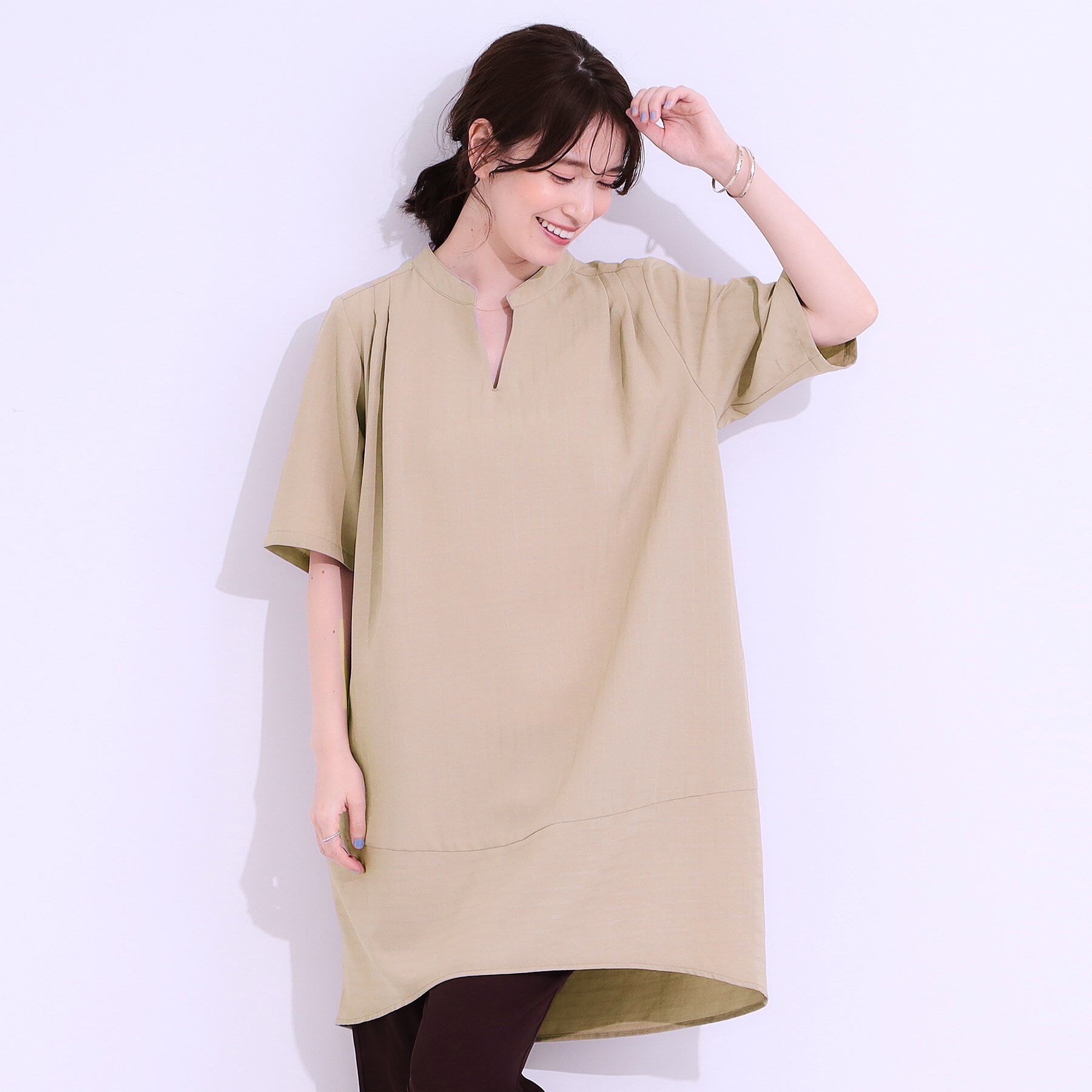 SHOO･LA･RUE「【洗える】楽に体型カバー叶う チュニックワンピース」|チュニック|