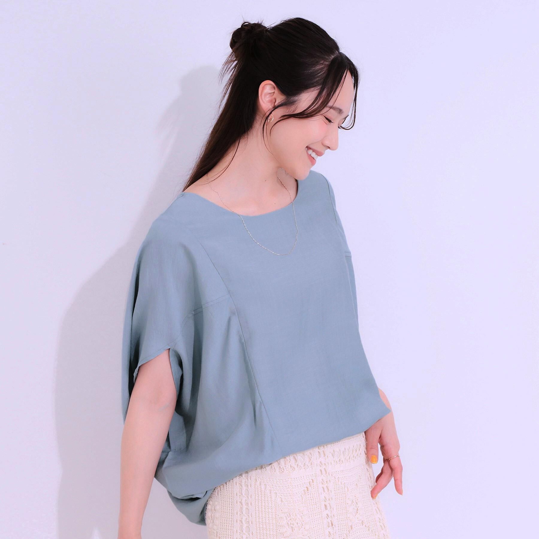 SHOO･LA･RUE「【S-LL/ひんやり/体型カバー】ゆるシルエットが心地よい ドルマンブラウス」|シャツ・ブラウス|