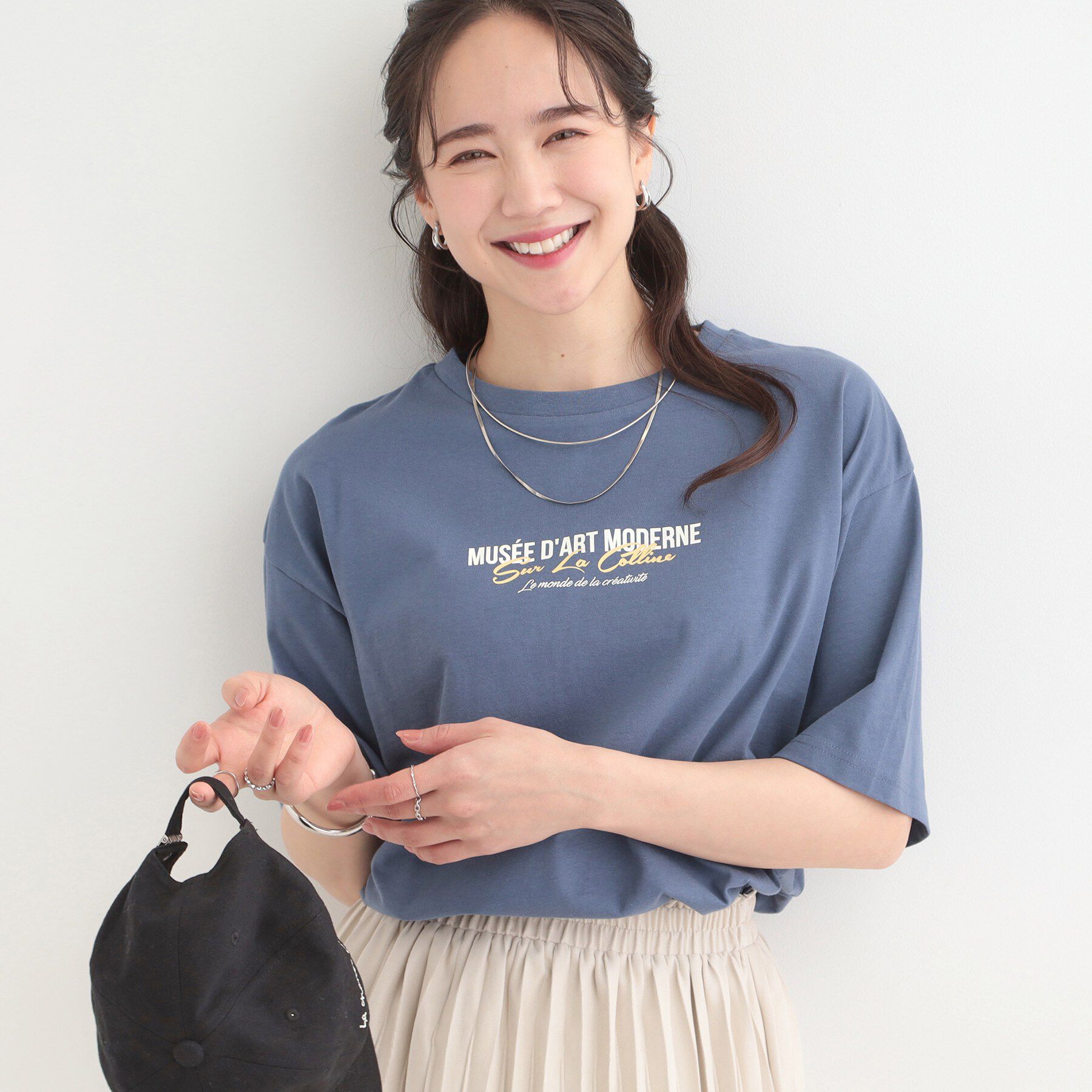 SHOO･LA･RUE「【綿100％/S-LL/プチプラ】選べる3柄 プリントアソートTシャツ」|Tシャツ・カットソー|ブルー(293)
