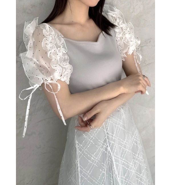 dazzlin「ショルダーボリュームフリルカットプルオーバー」|Tシャツ・カットソー|