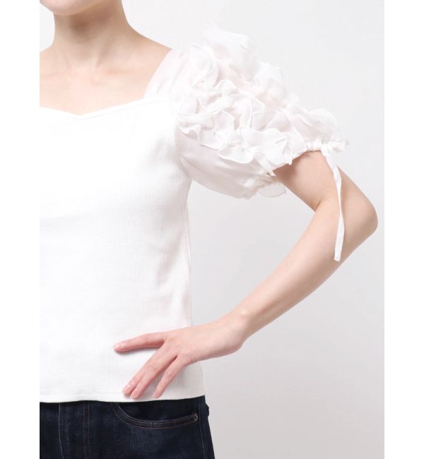 dazzlin「ショルダーボリュームフリルカットプルオーバー」|Tシャツ・カットソー|