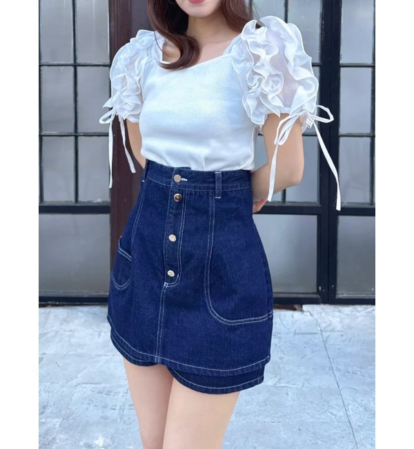 dazzlin「ショルダーボリュームフリルカットプルオーバー」|Tシャツ・カットソー|