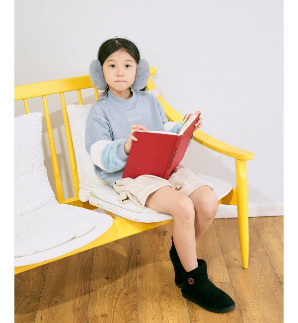 ikka kids「袖フェイクファー刺繍裏毛プルオーバー（120~160cm）」|Tシャツ・カットソー|