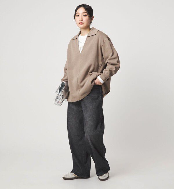 UNITED ARROWS green label relaxing「【WEB限定】＜at ease＞ダブルフェイス エリツキ プルオーバー カットソー」|Tシャツ・カットソー|