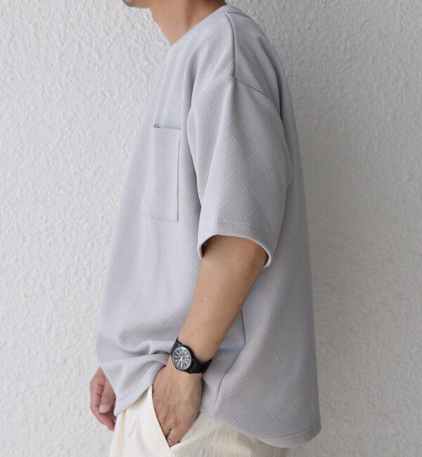 SHIPS any「SHIPS any: 〈洗濯機可能〉フクレ ジャカード リラックス ポケット Tシャツ◇」|Tシャツ・カットソー|