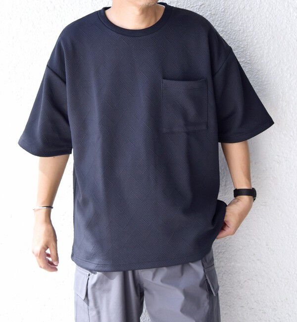 SHIPS any「SHIPS any: 〈洗濯機可能〉フクレ ジャカード リラックス ポケット Tシャツ◇」|Tシャツ・カットソー|