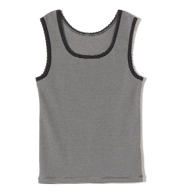 SHIPS for women「〈手洗い可能〉ボーダー レース トリミング 2WAY タンクトップ」|タンクトップ|