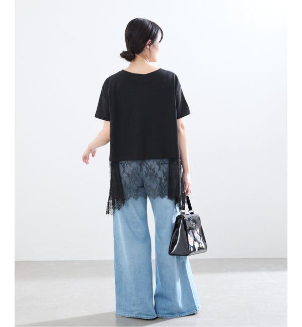 IENA「レースドッキングTシャツ」|Tシャツ・カットソー|