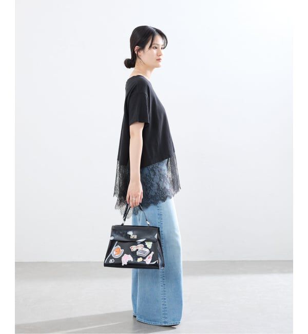 IENA「レースドッキングTシャツ」|Tシャツ・カットソー|