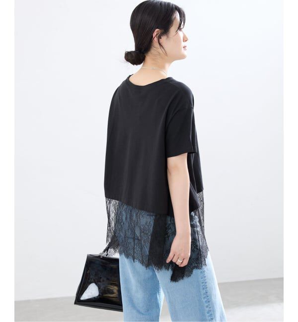 IENA「レースドッキングTシャツ」|Tシャツ・カットソー|